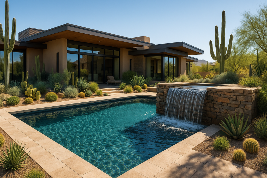 Create an Oasis: Stunning Waterfall Ideas for Your Arizona Pool | Four Peaks Homes